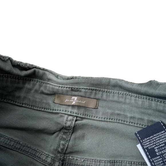 7 For All Mankind Women’s Green Denim High Waisted Skinny Jeans - Picture 4 of 9